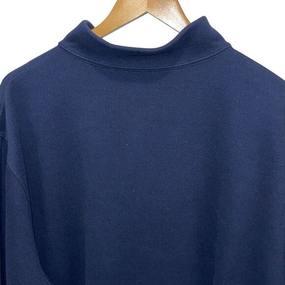 Lands End Mens 1/4 Zip Mock Neck Pullover Sweater Navy Blue Size 3XL Tall - Picture 4 of 8